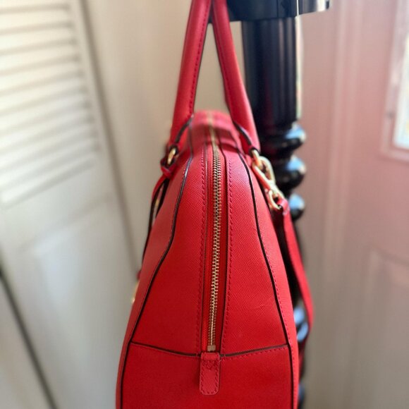 Michael Kors Red/Orange Satchel with Gold Accents - Picture 6 of 6